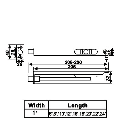 Расширенный Throw Flush Bolt