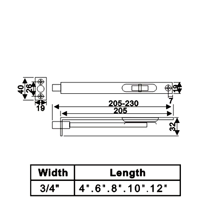 Flat Bolts for Doors