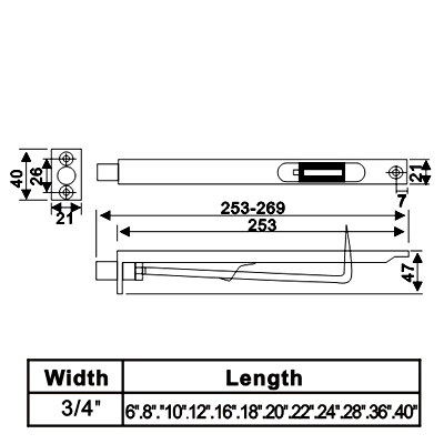 Residential Flush Bolt