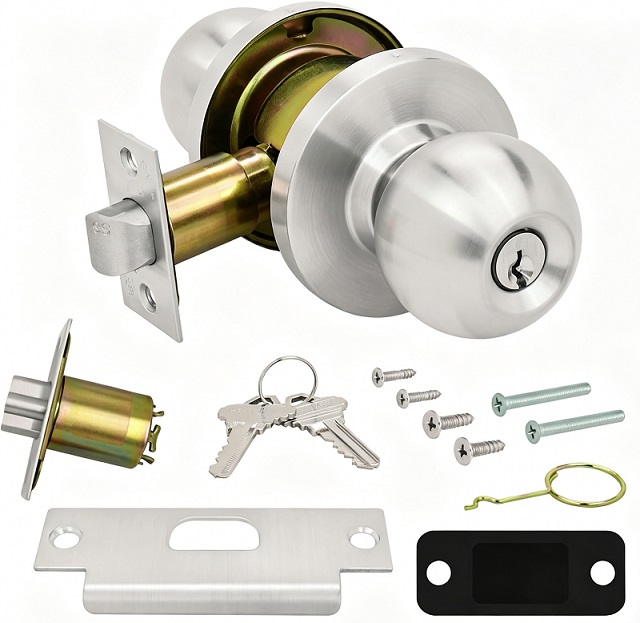 Stainless Steel Round Ball Door Knob with Key