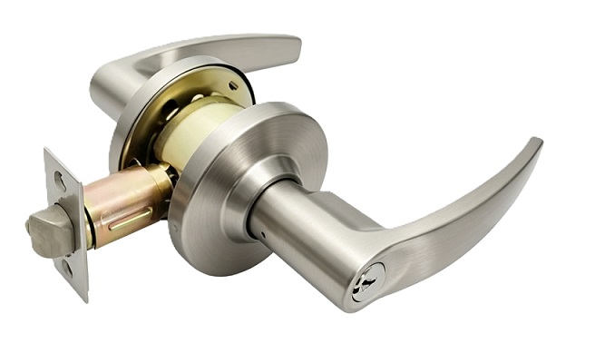 Grade 2 Keyed Entry Commercial Wave Door Lever Lock Set