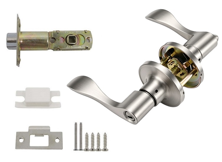 Modern Residential Tubular Privacy Wave Door Lever