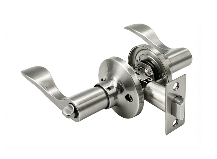 Modern Residential Tubular Privacy Wave Door Lever
