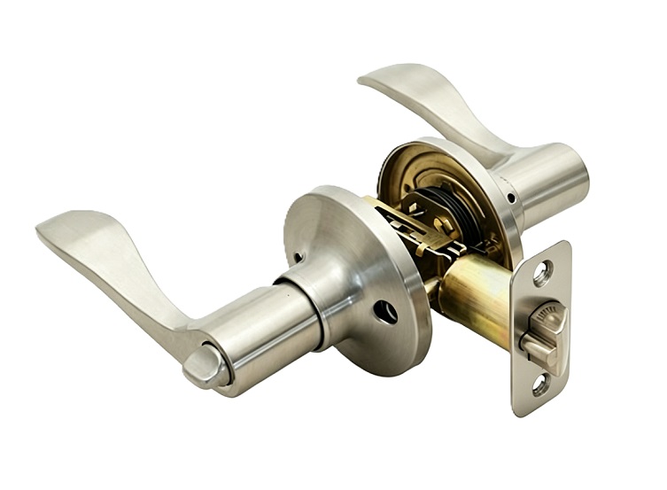 Modern Residential Tubular Keyed Entry Wave Door Lever