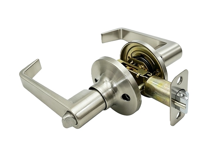Modern Residential Tubular Keyed Entry L-Shape Door Lever