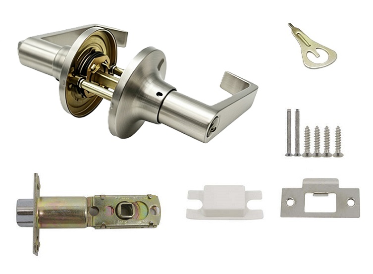 Modern Residential Tubular Privacy L-Shape Door Lever