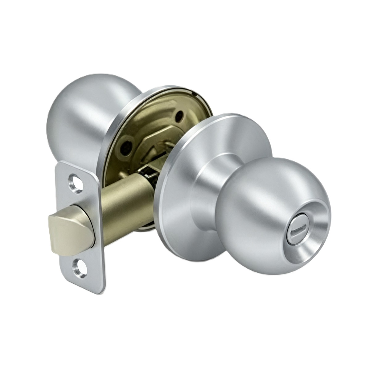 Satin Nickel Ball Tubular Privacy Door Knob for Bathroom