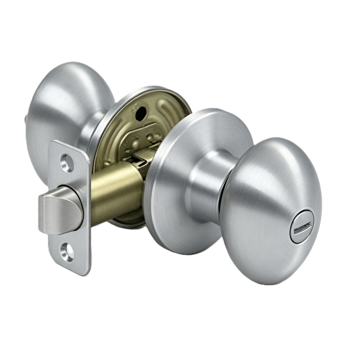 Satin Nickel Egg Tubular Privacy Door Knob for Bedroom