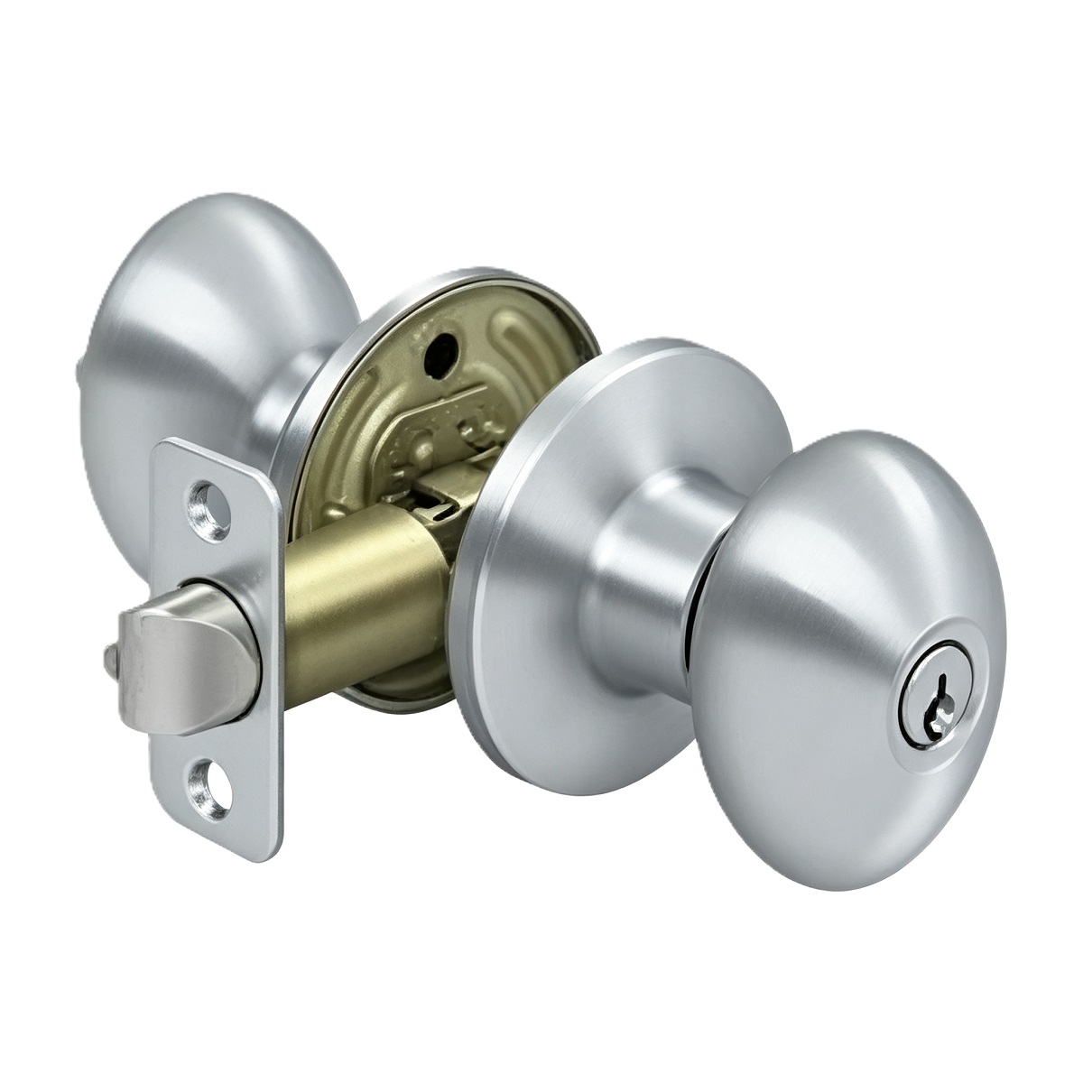 Stainless Steel Oval Ball Knob Lock with Keys