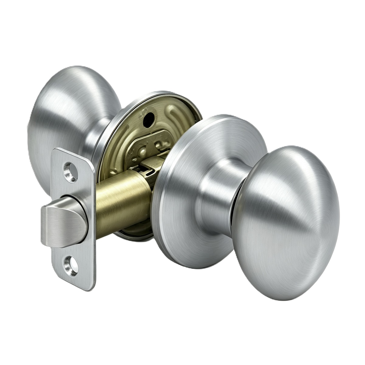 Satin Nickel Egg Tubular Passage Door Knob No Lock