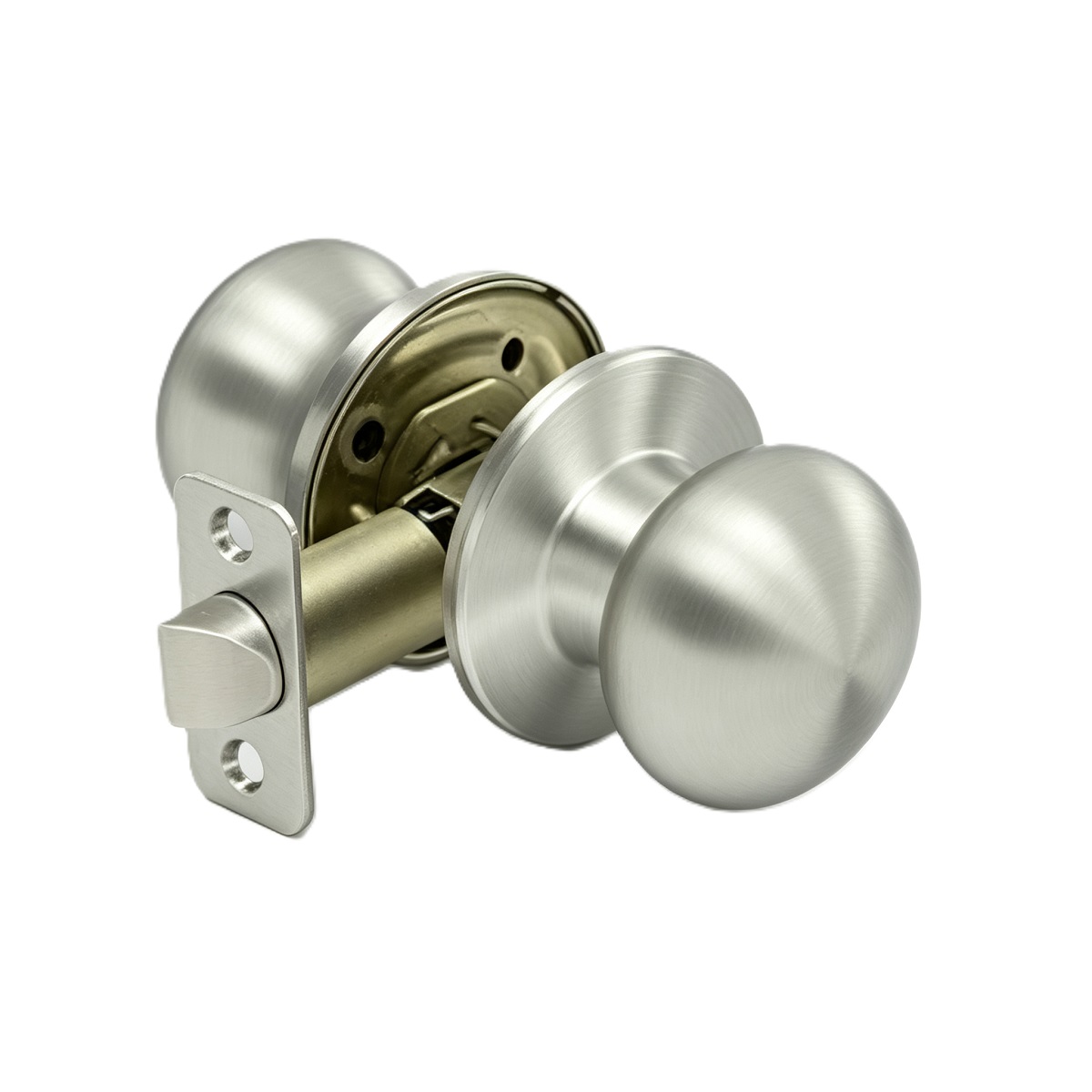 Satin Nickel Ball Tubular Passage Door Knob No Lock