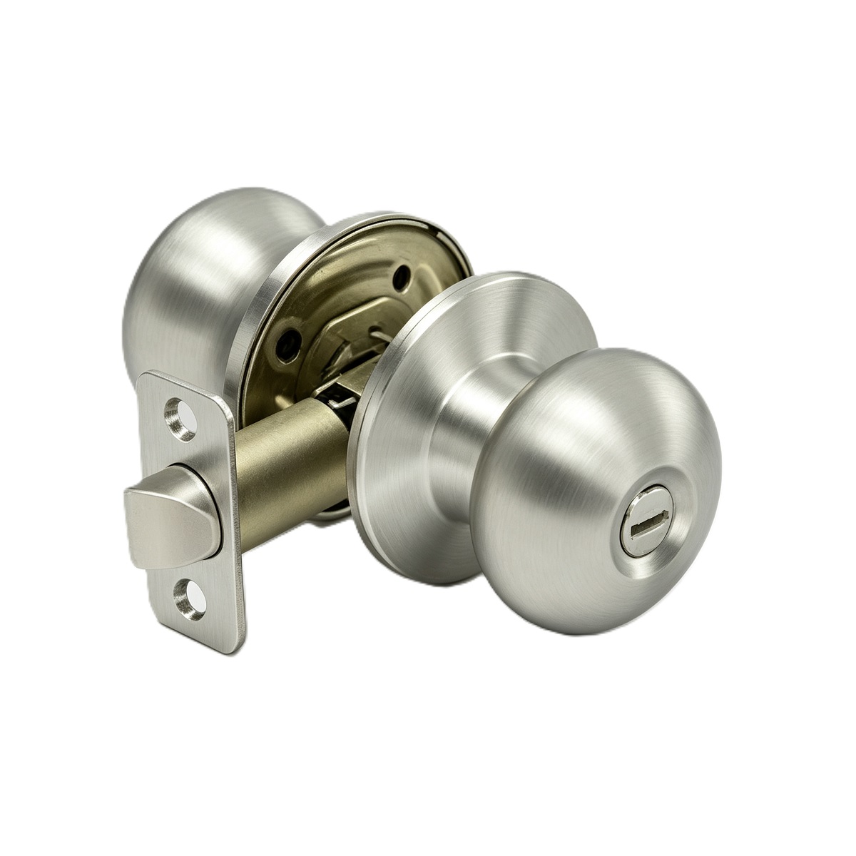 Satin Nickel Ball Tubular Privacy Door Knob for Bedroom