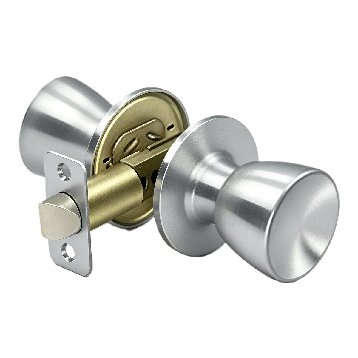 Satin Nickel Tulip Tubular Passage Door Knob No Lock