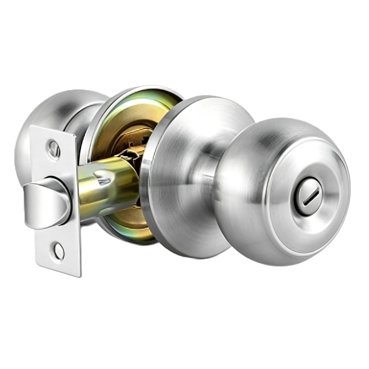 Satin Nickel Ball Tubular Privacy Door Knob for Bedroom