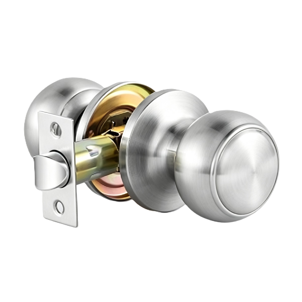 Satin Nickel Ball Tubular Passage Door Knob No Lock