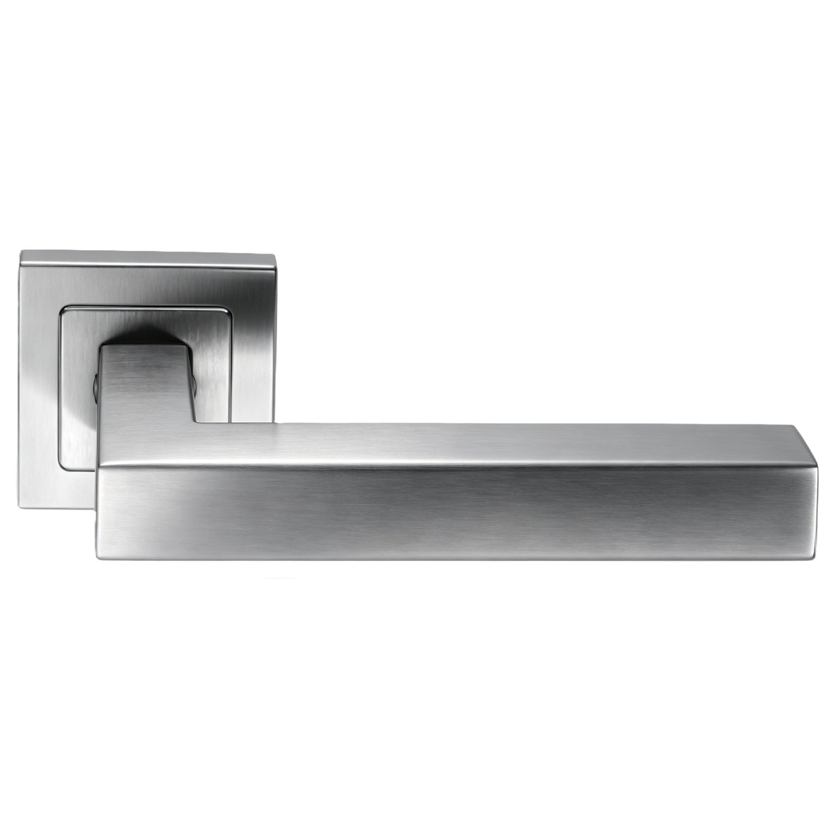Stainless Steel Lever Handle On Square Rosette