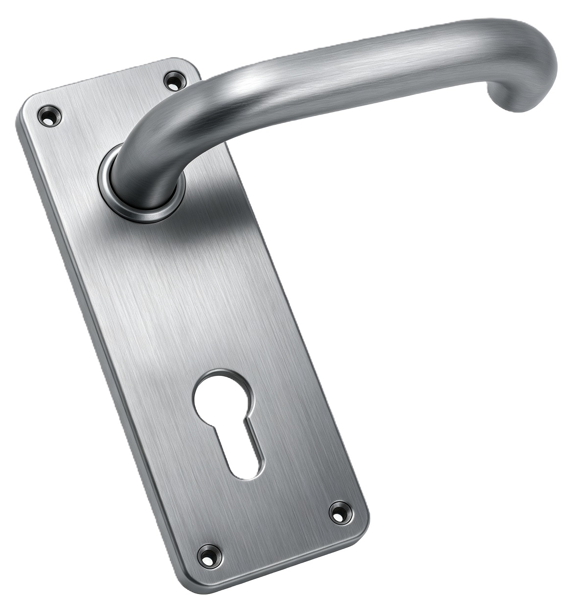 Stainless Steel Lever Handle On Long Panel