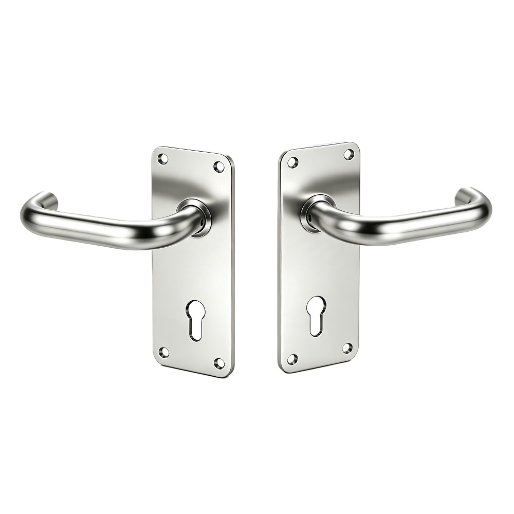 Stainless Steel Lever Handle On Long Panel