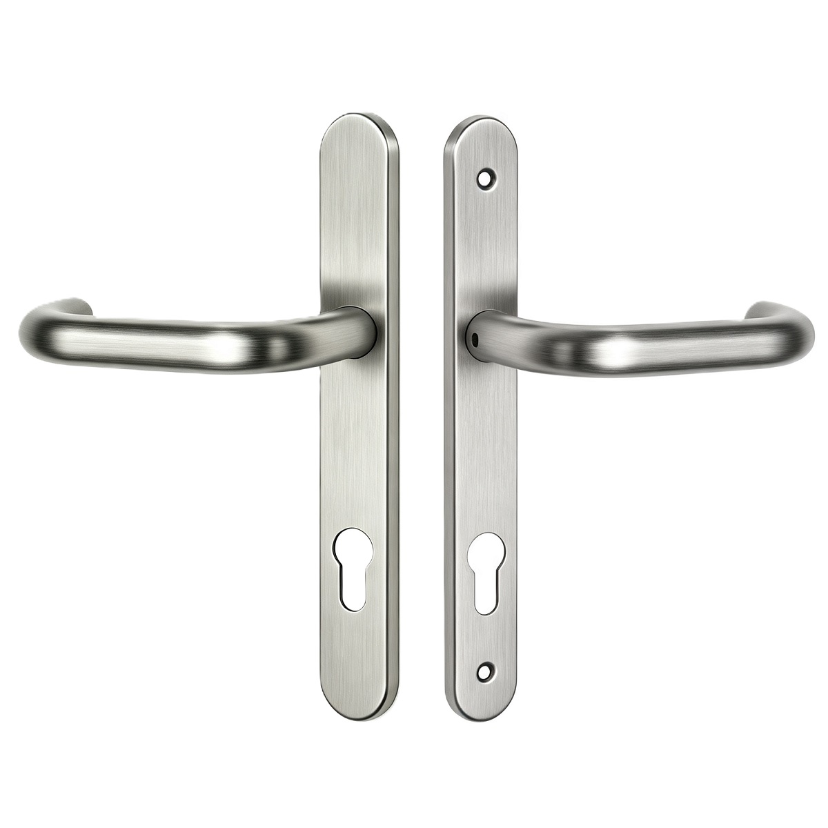 Stainless Steel Lever Handle On Round Narrow Backplate