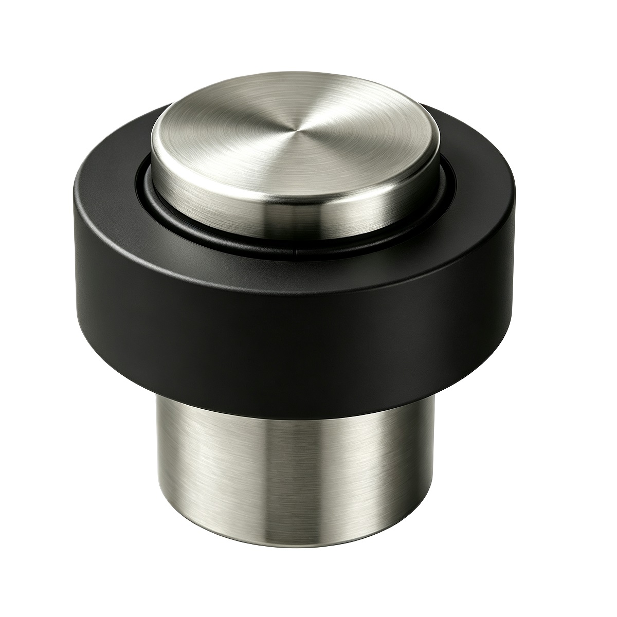 Cylindrical Stainless Steel Floor Door Stop With Rubber Bumper