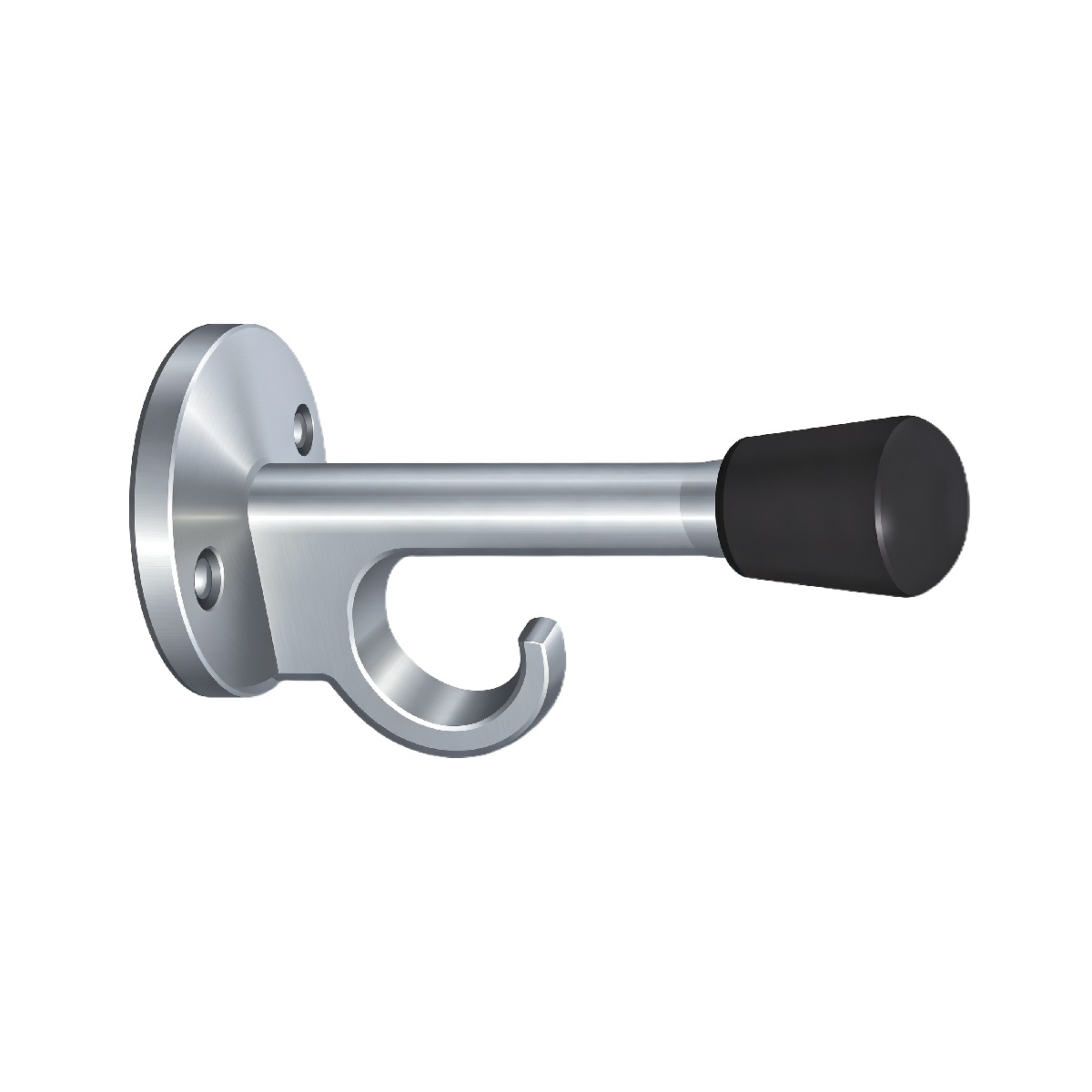 2‑in‑1 Wall‑Mounted Door Stopper Built‑in Coat Hook