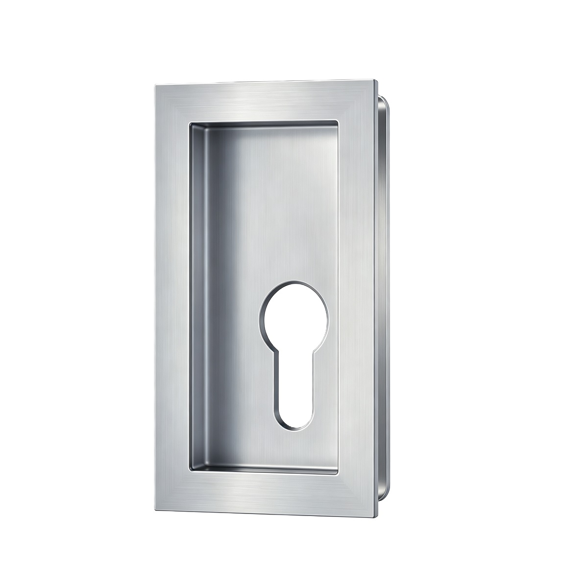 Recessed Flush Pull With Euro Keyhole