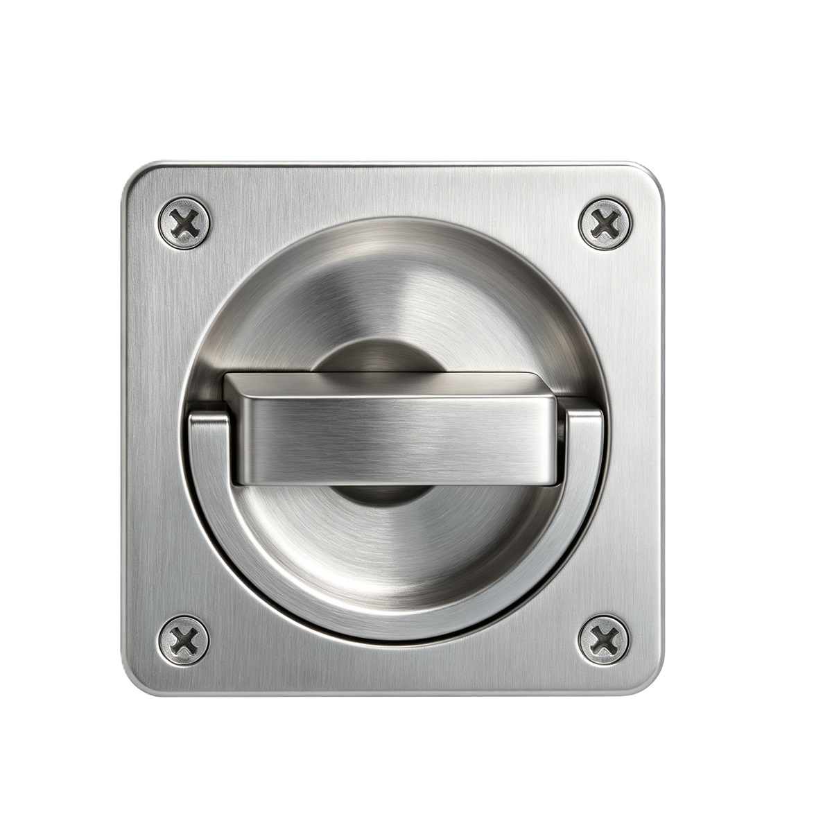 Square Base Flush Ring Bar Pull 76×76 mm