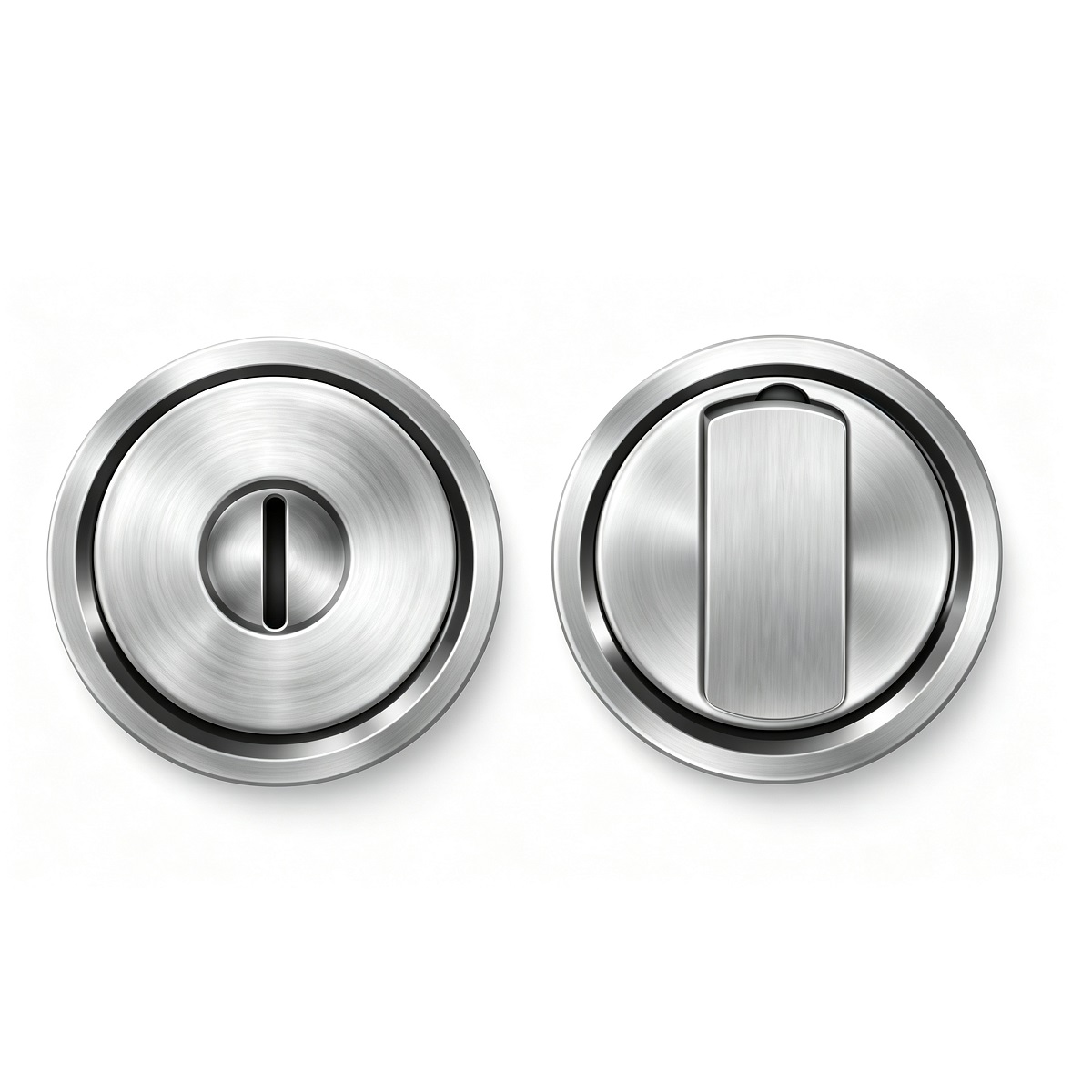 Round Recessed Flush Pull Pair With Turn Thumb Privacy Lock Ø52mm