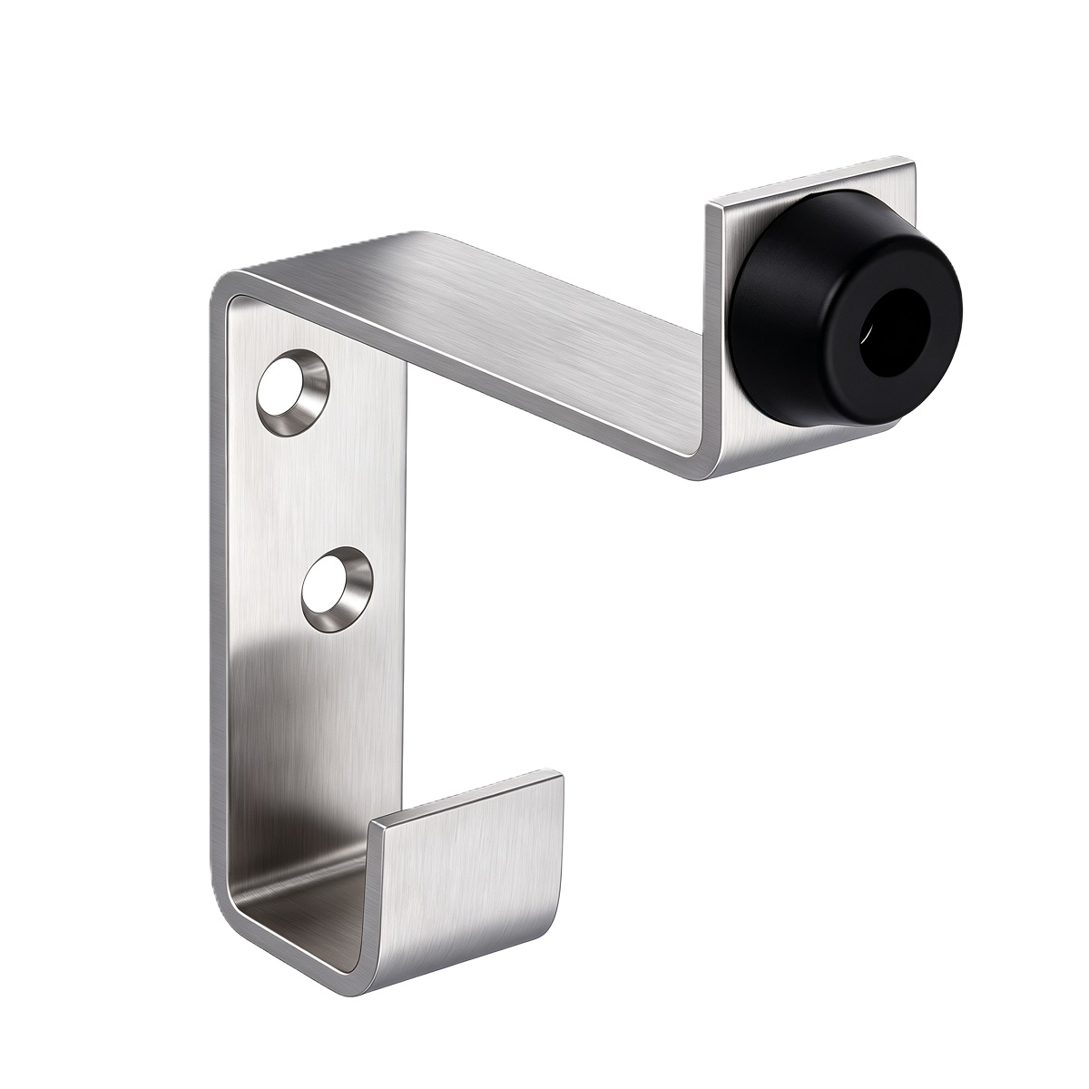 SUS304 Wall Mount Coat Hook With Rubber Door Stop Buffer