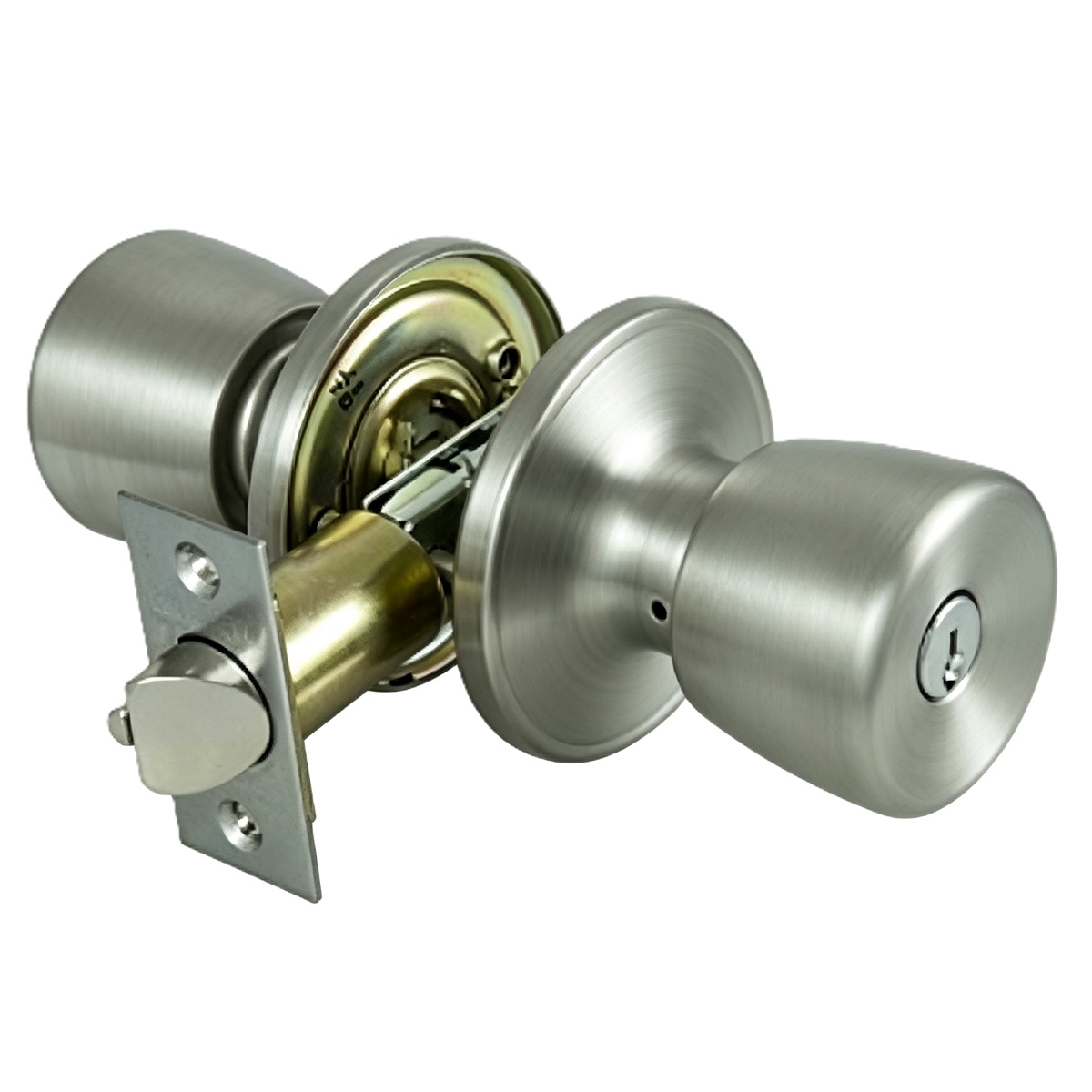 Satin Nickel Tulip Tubular Entry Door Knob with Keys