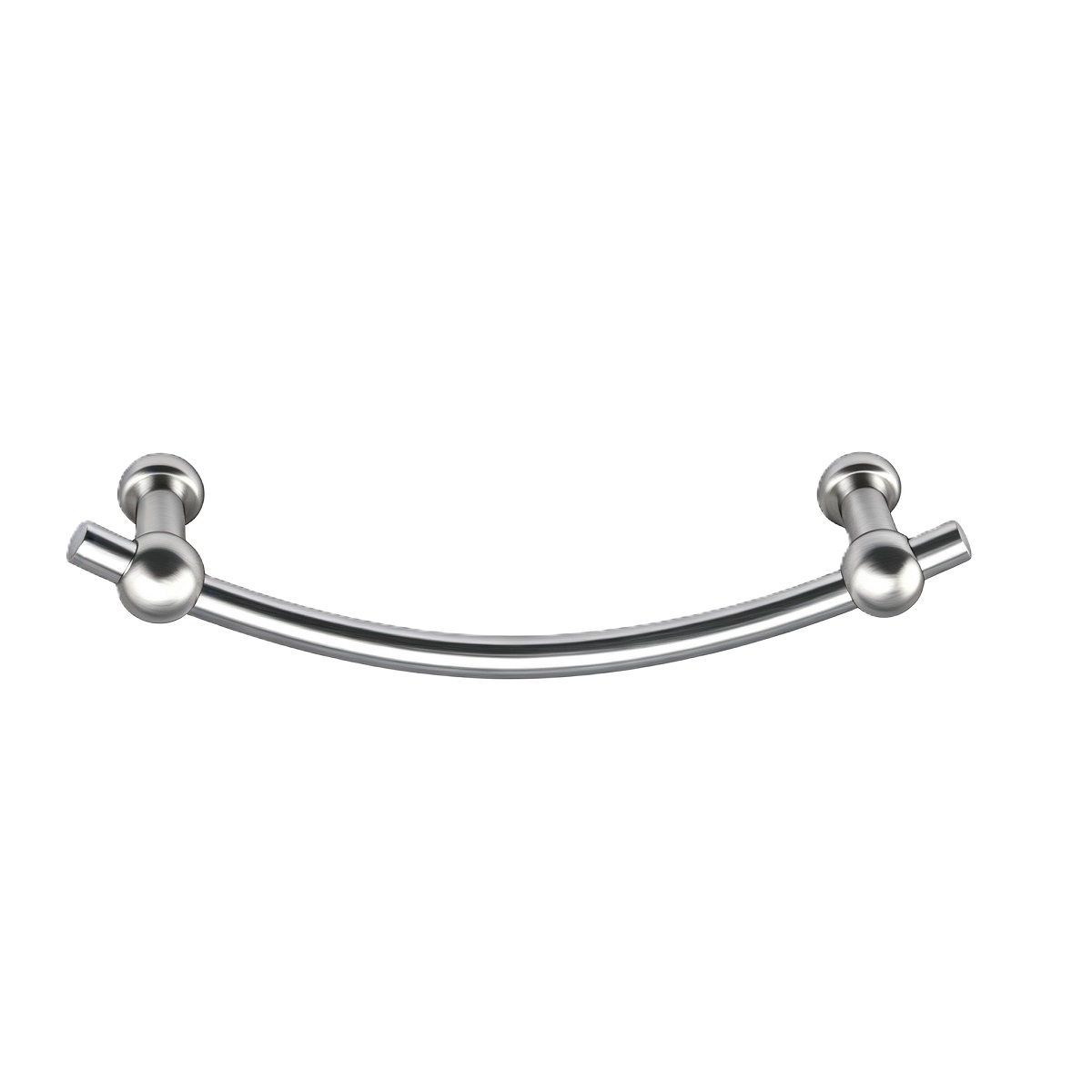 Curved Bar with Gold Knob End Stainless Steel Cabinet Pull Handle