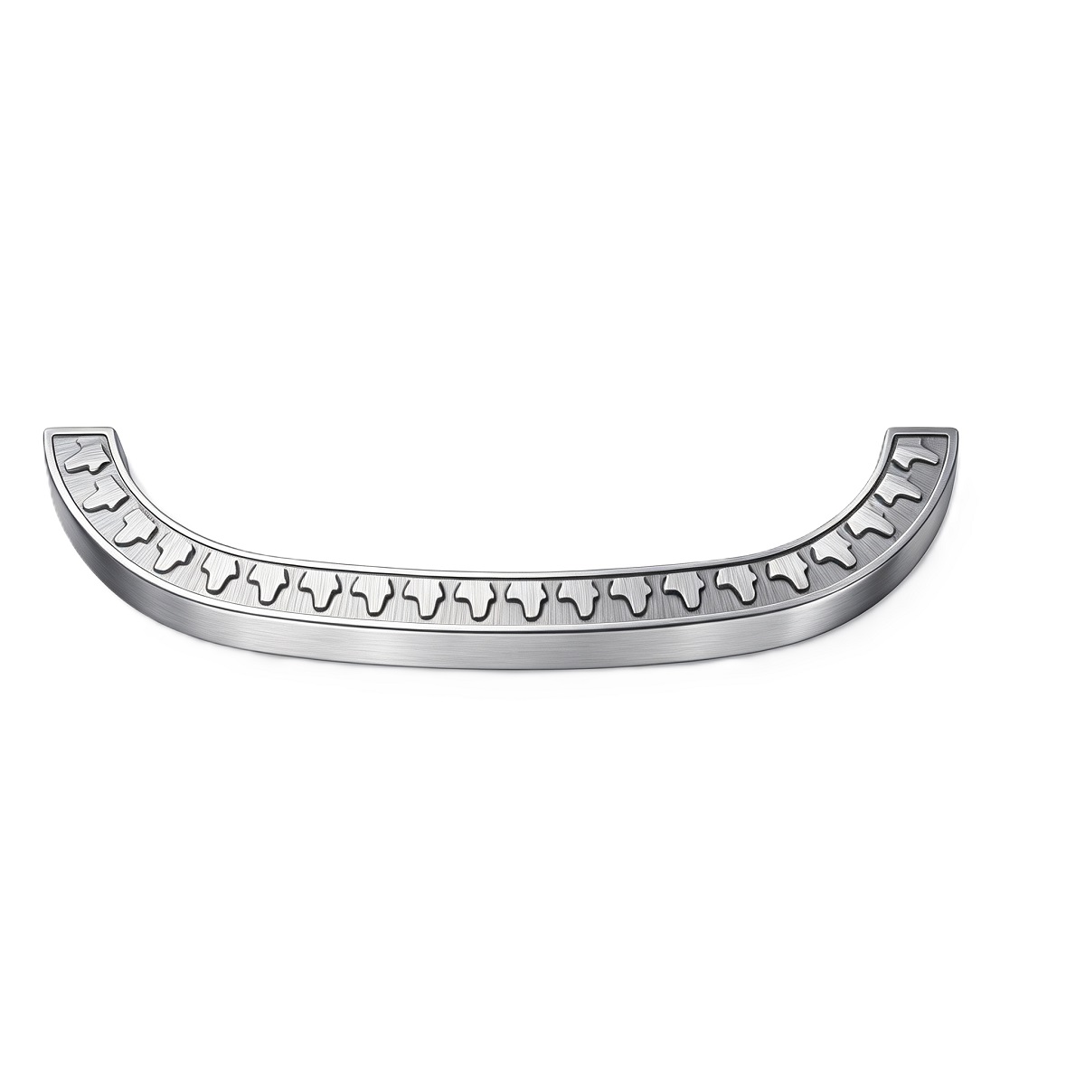 Ornate Pattern Embossed Arch Curved Stainless Steel Cabinet Pull Handle