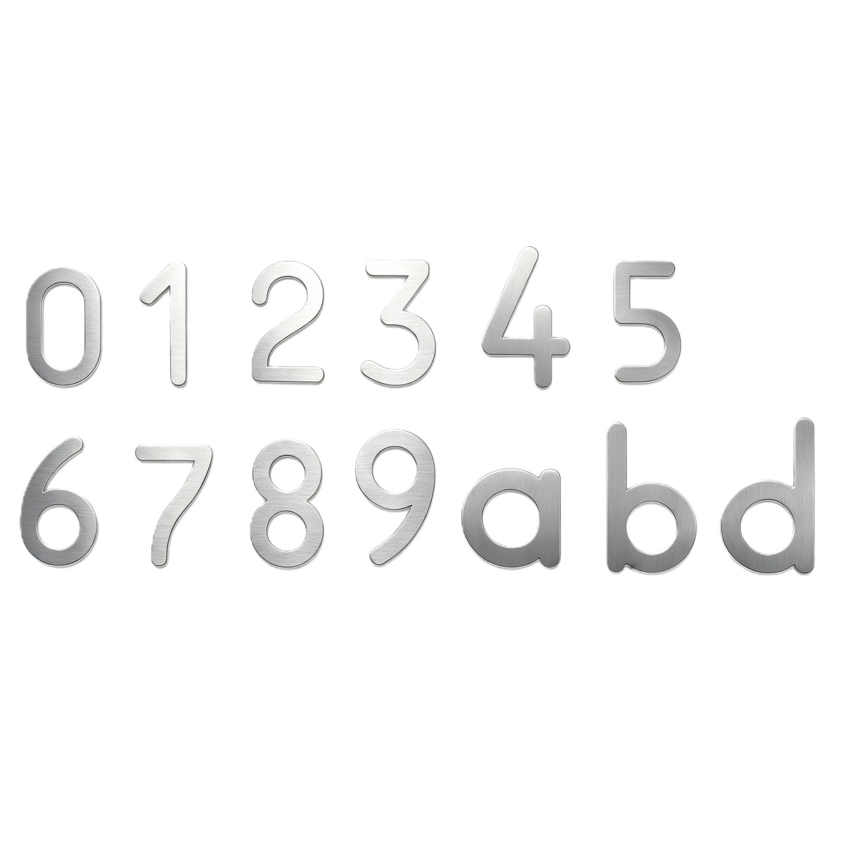 Stainless Steel Modern Thin Rounded House Number Digits