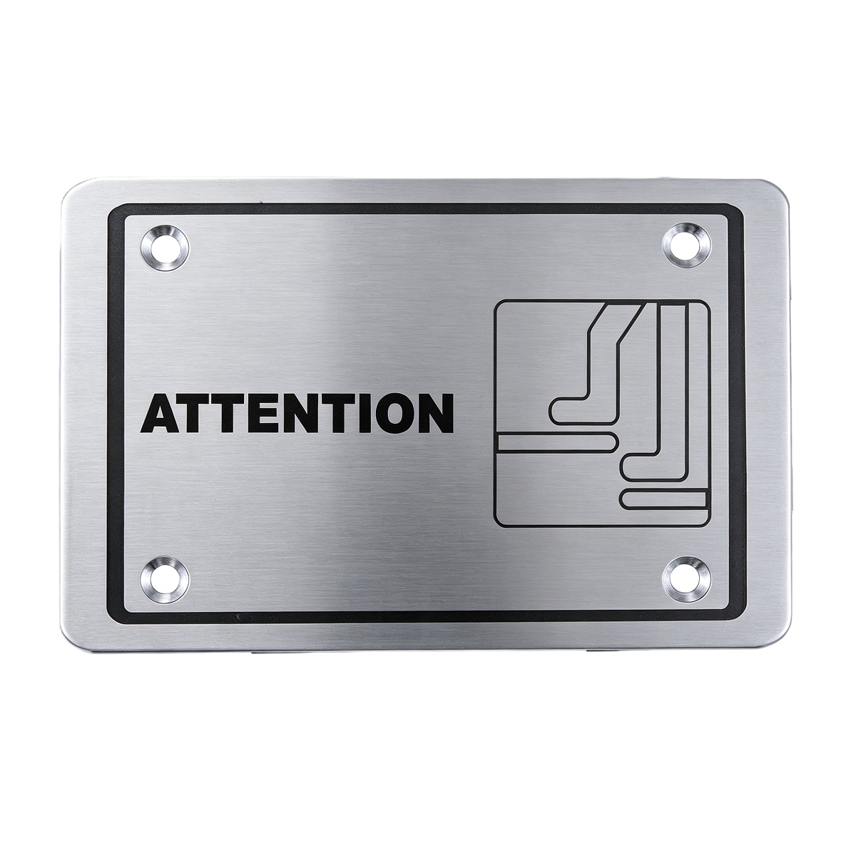 Stainless Steel Attention Sign Plate