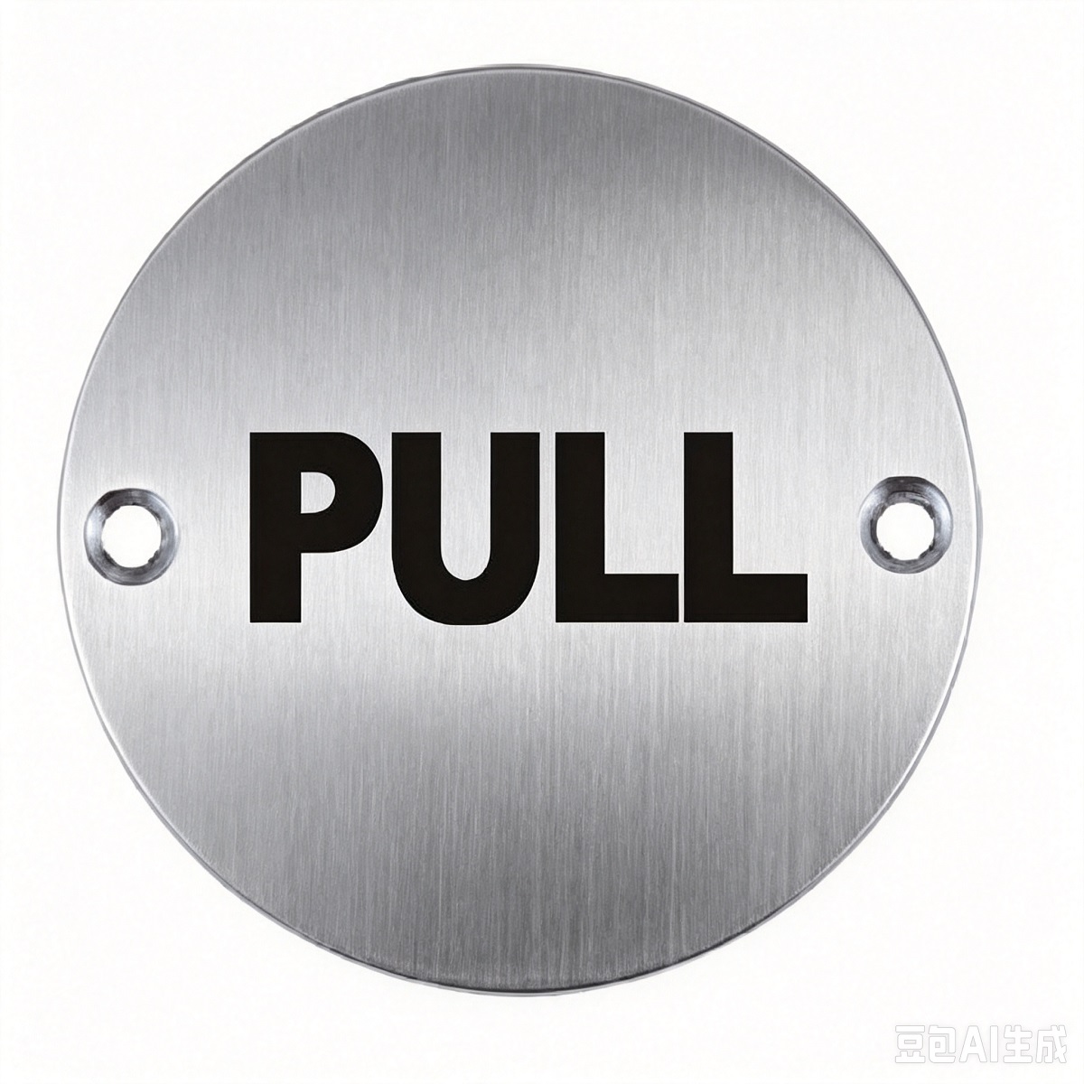 Round Stainless Steel Pull Indication Sign Plate
