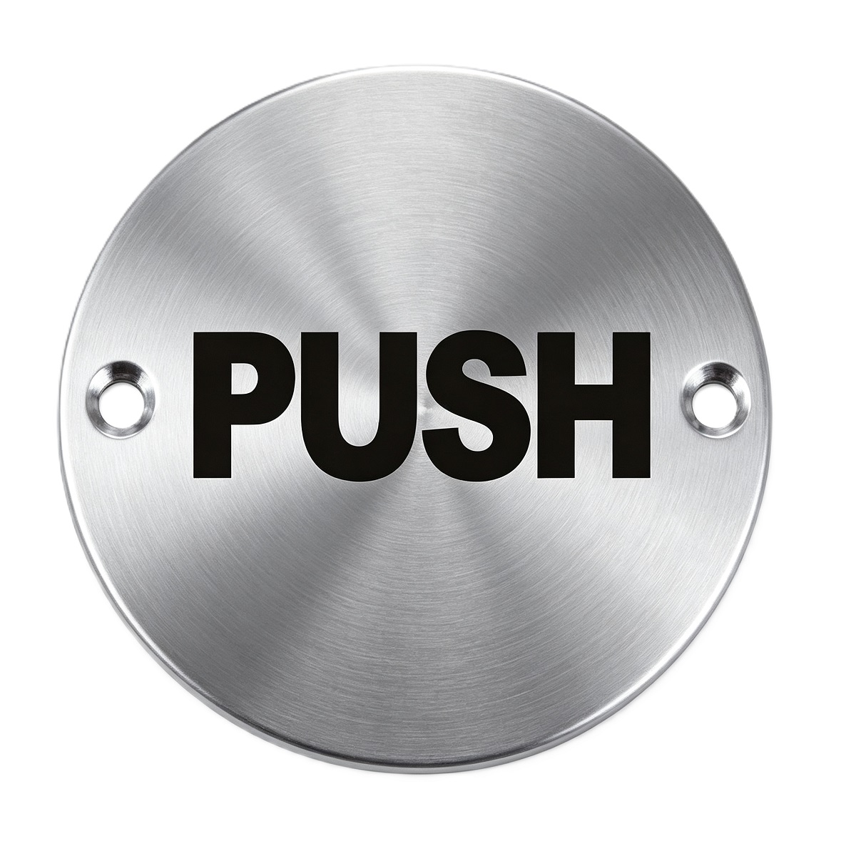 Round Stainless Steel Push Indication Sign Plate