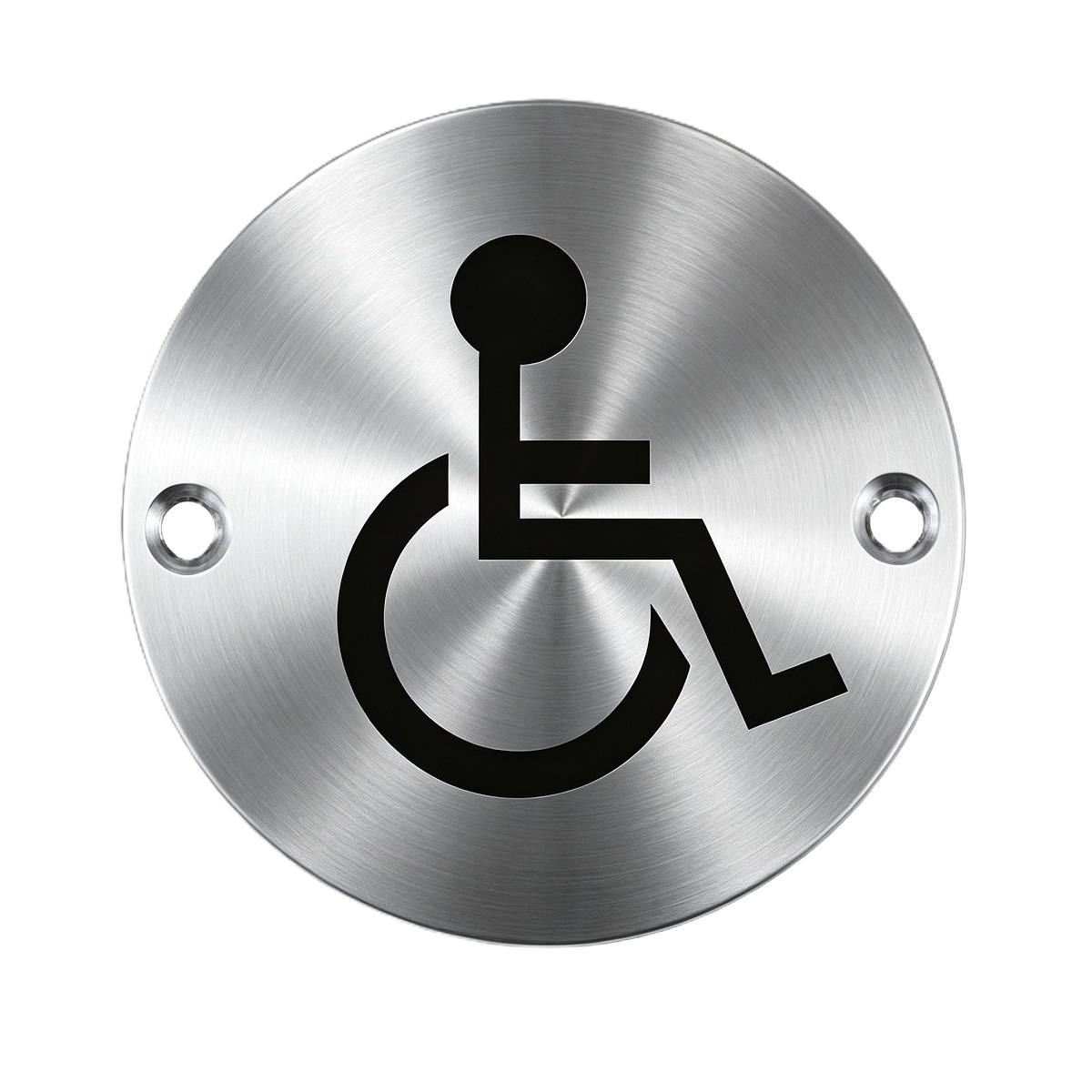 Round Stainless Steel Handicapped Access Sign Plate