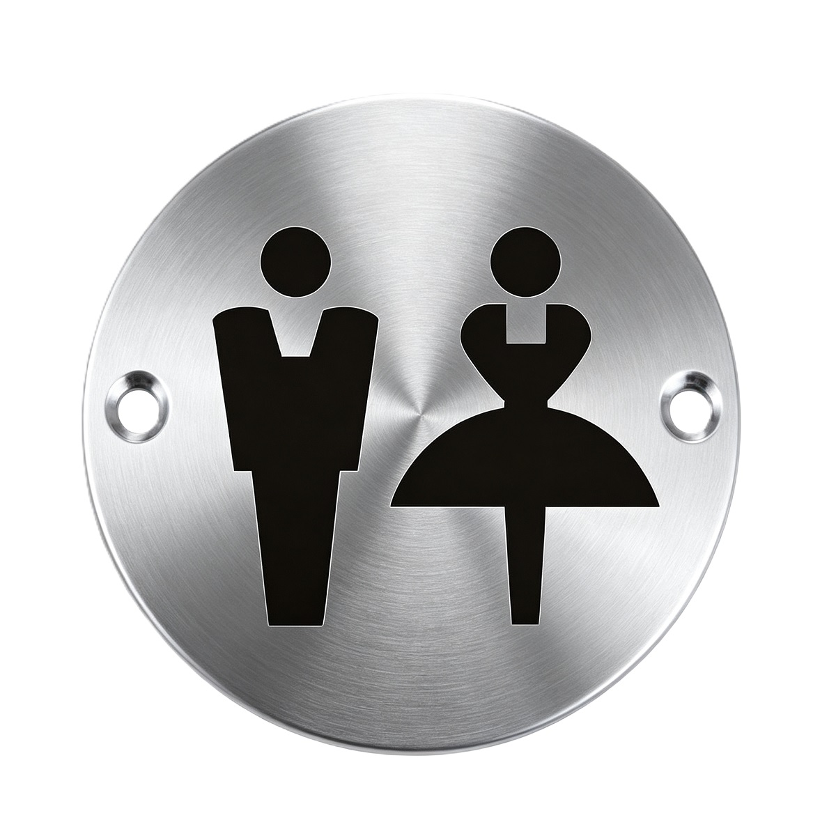 Round Stainless Steel Public Washroom Sign Plate