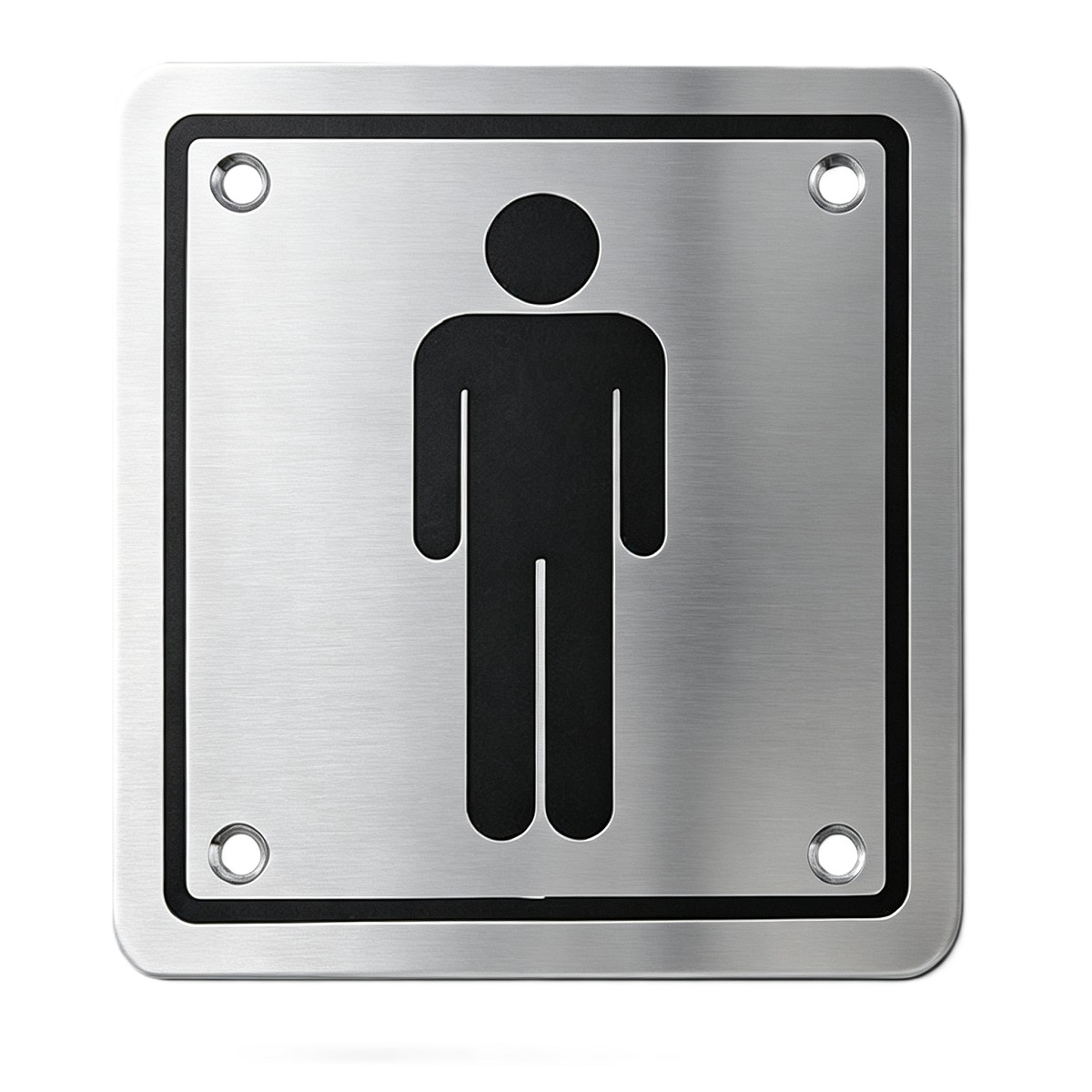 Square Stainless Steel Men Washroom Sign Plate