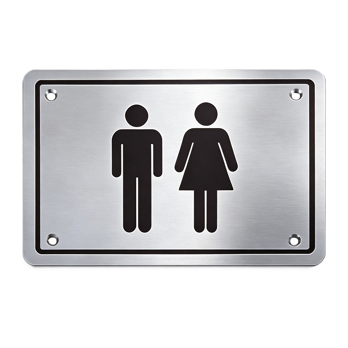 Rectangular Stainless Steel Public Washroom Sign Plate