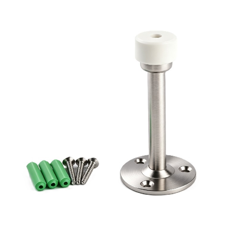 4 Inch Long Wall Mounted Door Stopper With Rubber Bumper