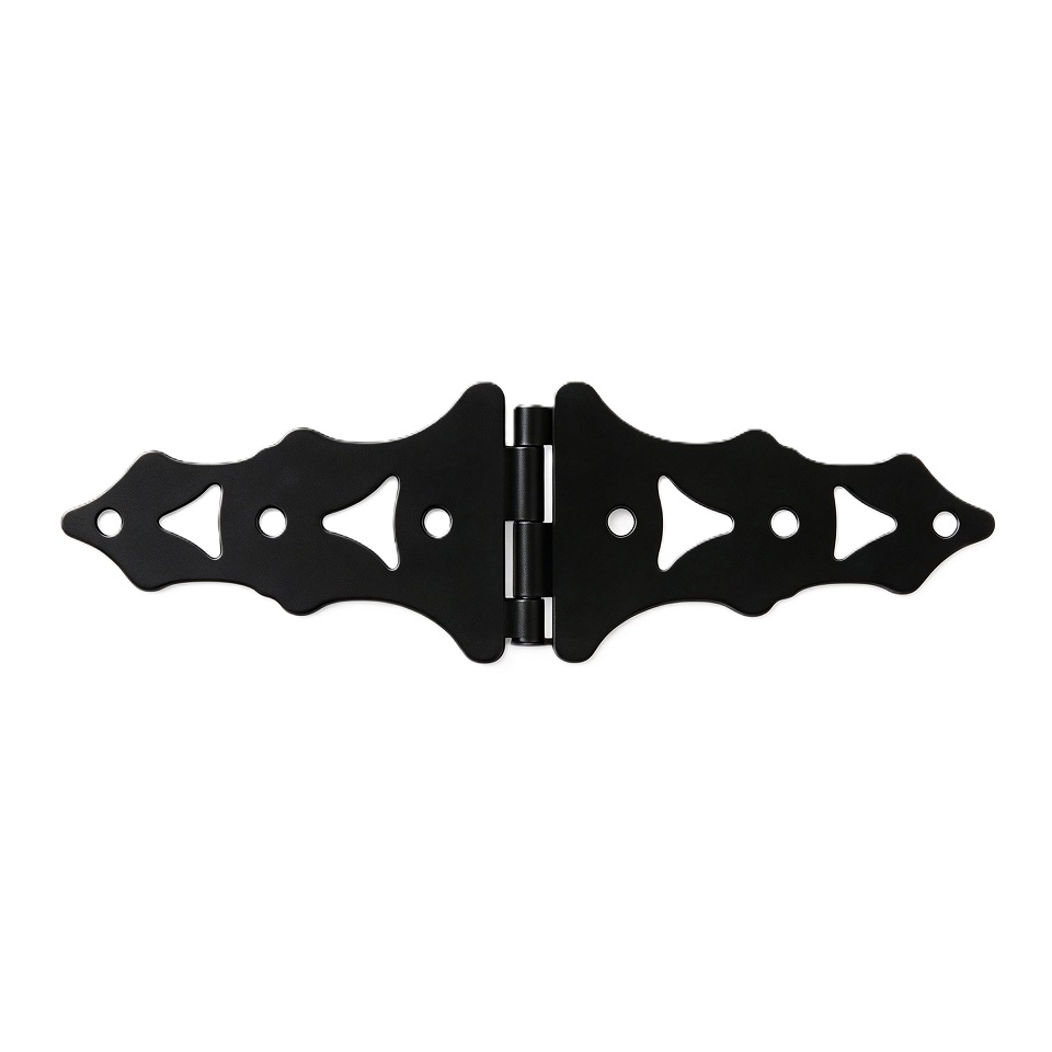Vintage Black Lacquer Decorative Strap Hinge