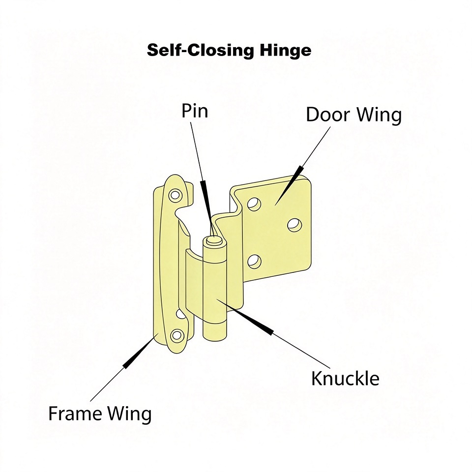 Flush Mount Spring Self Closing Cabinet Hinge