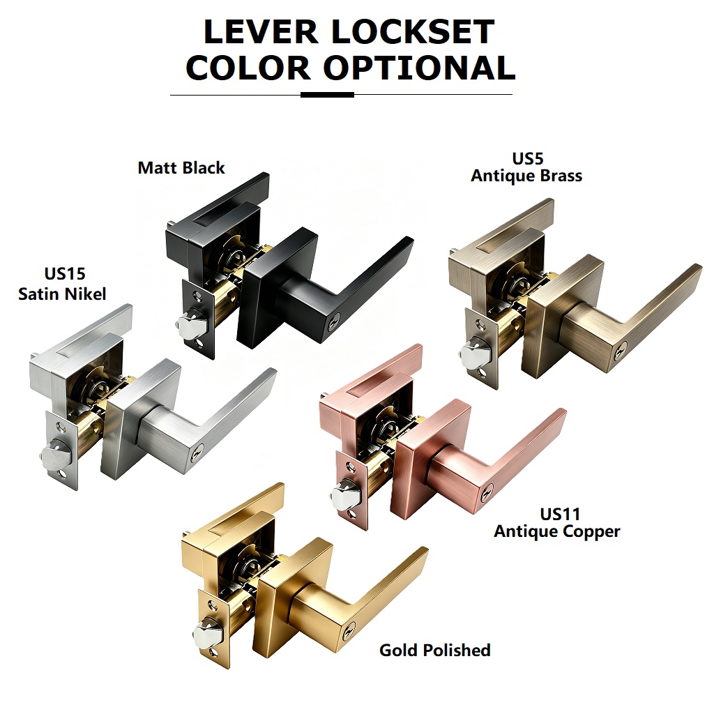 Square Keyed Entry Door Lever Finish