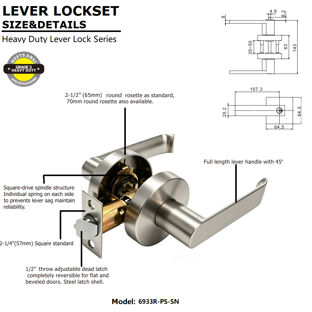 Tubular Passage Lever Tubular Passage Lever
