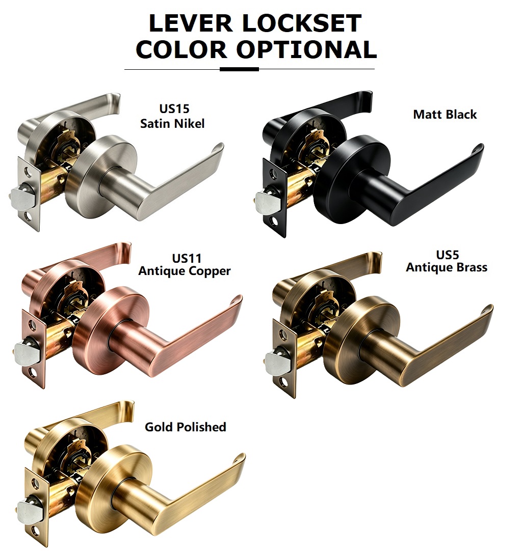 Passage door lever locksets in different colors Passage door lever locksets in different colors