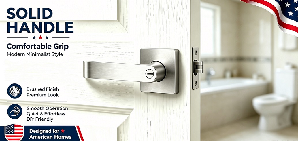 Morden Bathroom Door Lever with Lock Morden Bathroom Door Lever with Lock