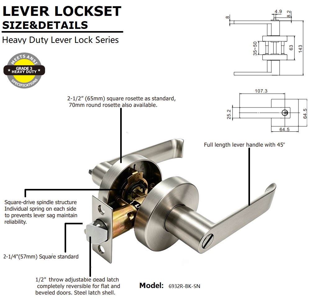 Tubular Door Lever Lock Privacy Function Tubular Door Lever Lock Privacy Function