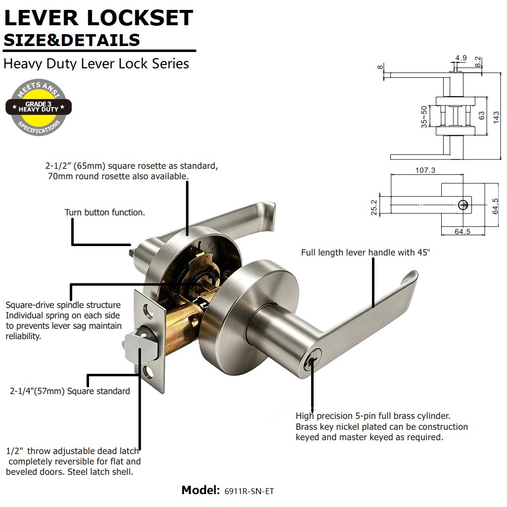 Heavy Duty Door Lever Lock Heavy Duty Door Lever Lock