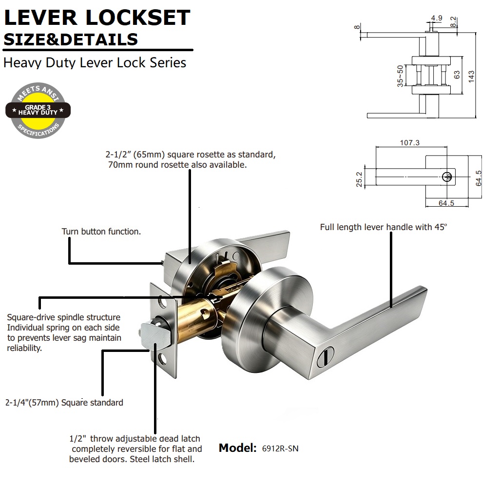 Door Lever Lock size and details Door Lever Lock size and details